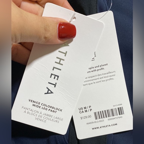 Athleta Venice Colorblock Wide Leg Pant // Navy & Black - Picture 10 of 12